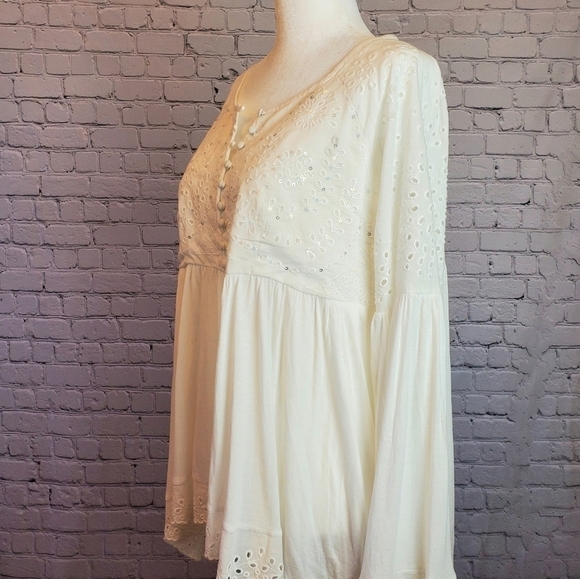 FREE People Sea Of Love eyelet tunic top sz. XS - Picture 10 of 13